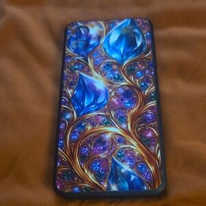 Elegant Blue and Gold Floral Phone Case
